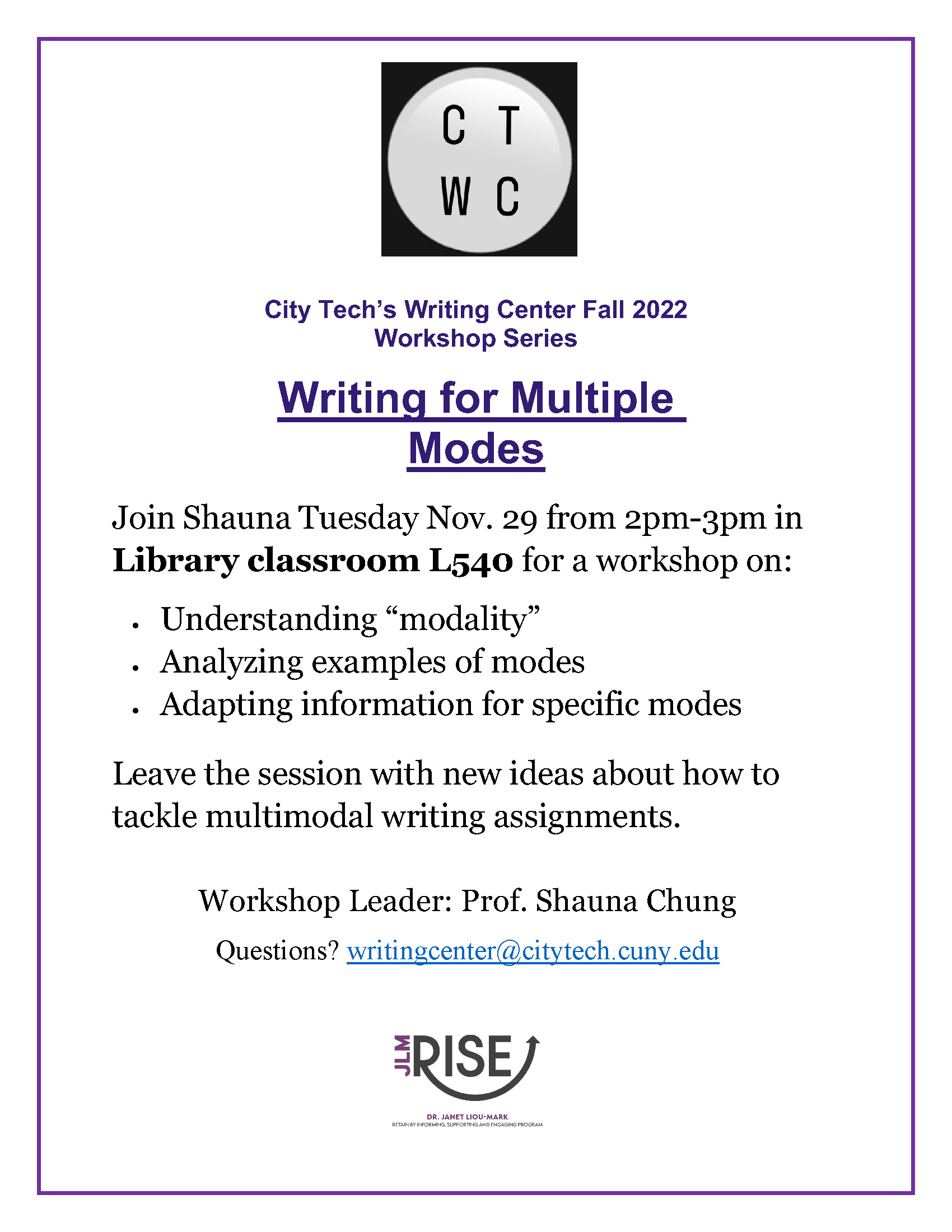 Writing for Multiple Modes Workshop