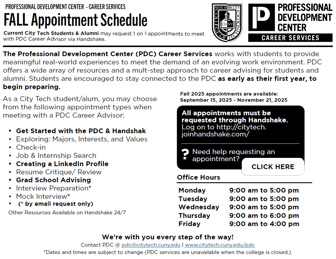 PDC fall appointment schedule