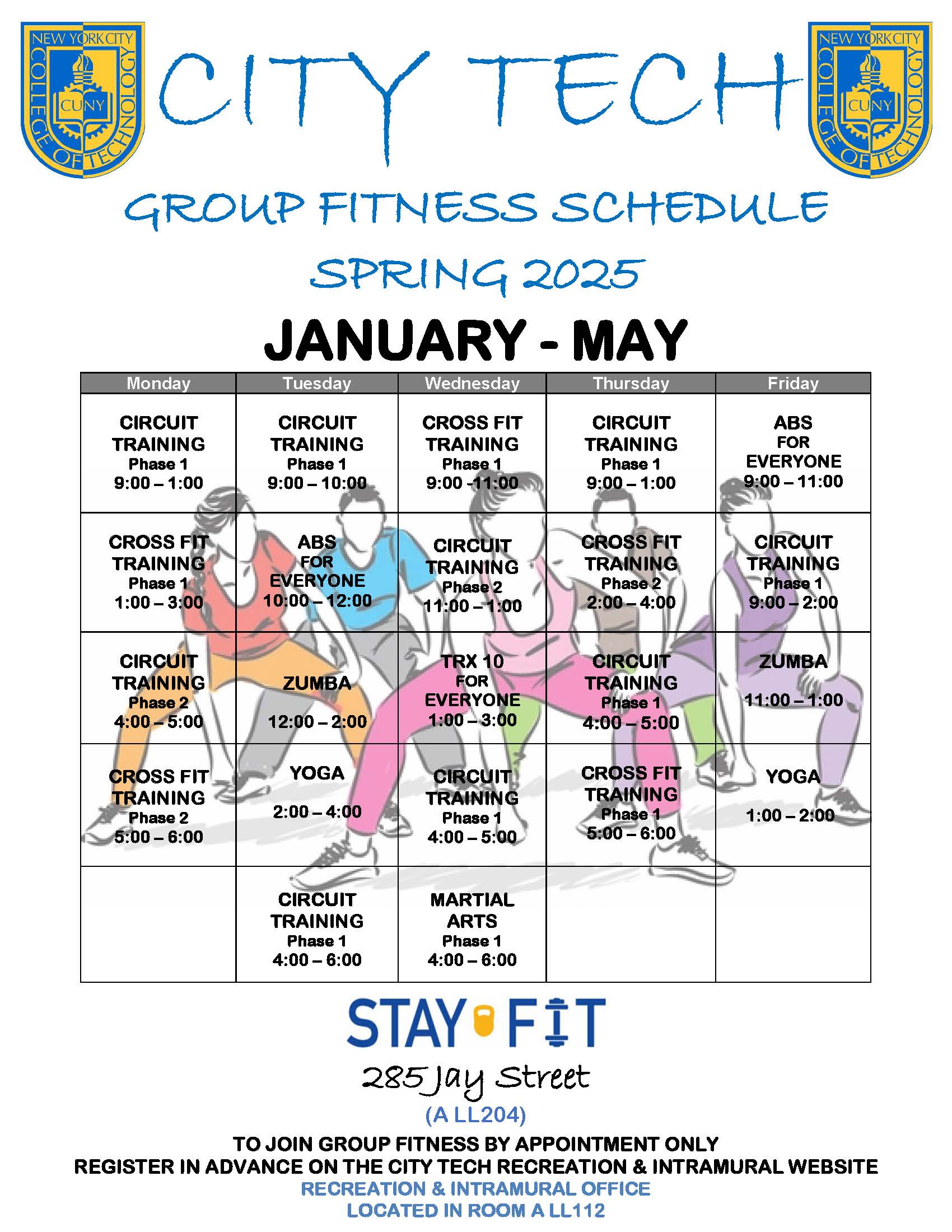 Spring 2025 Group Fitness Schedule