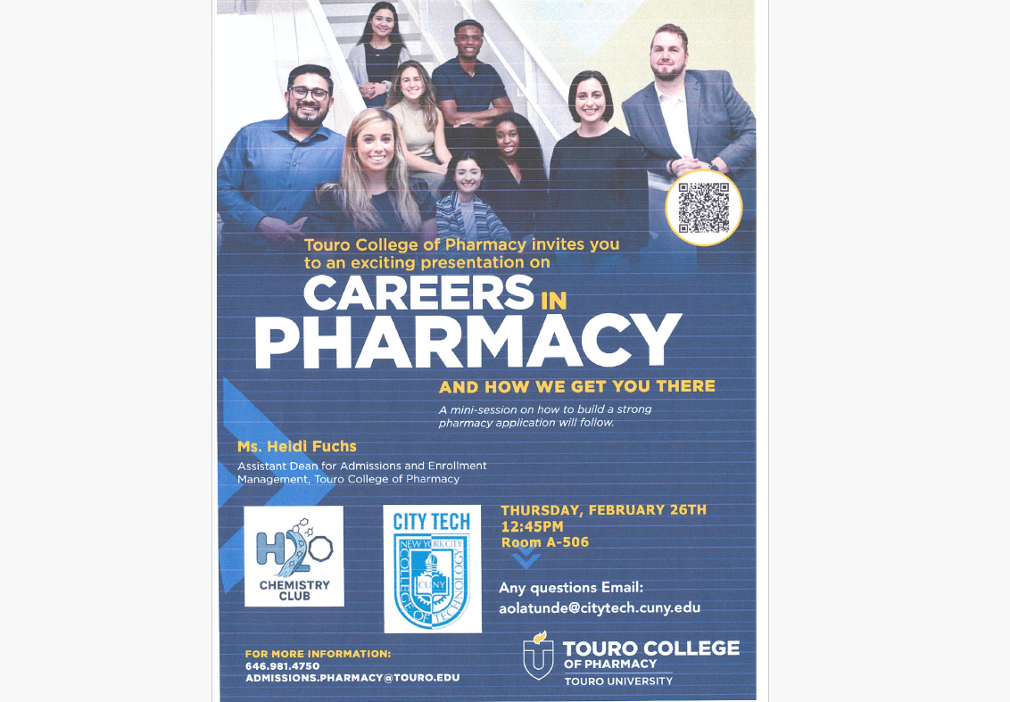 Chemistry Club 2-26-2026 -  Ms. Heidi Fuchs - Touro Pharmacy