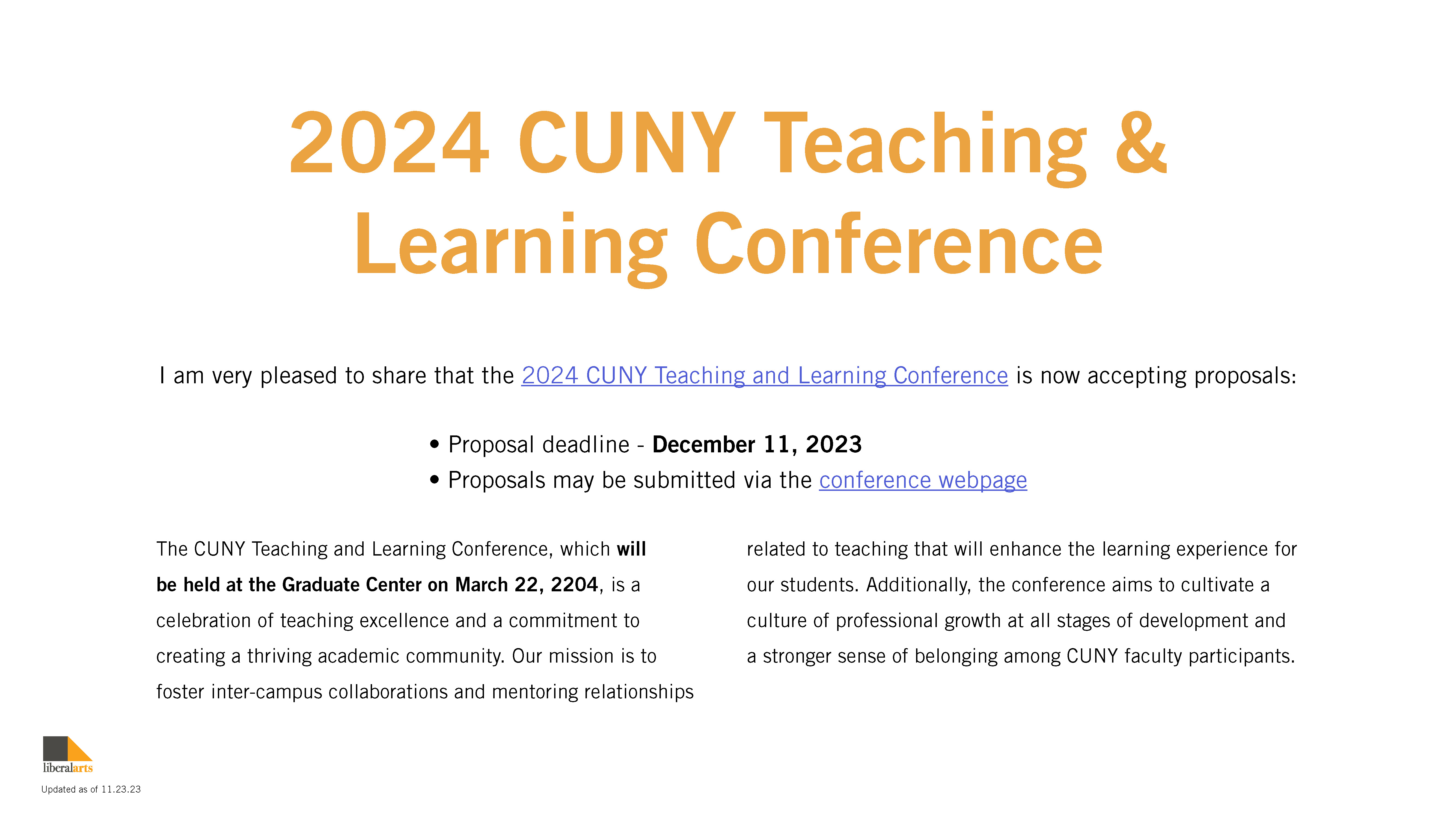 2024 CUNY Teaching and Learning Conference