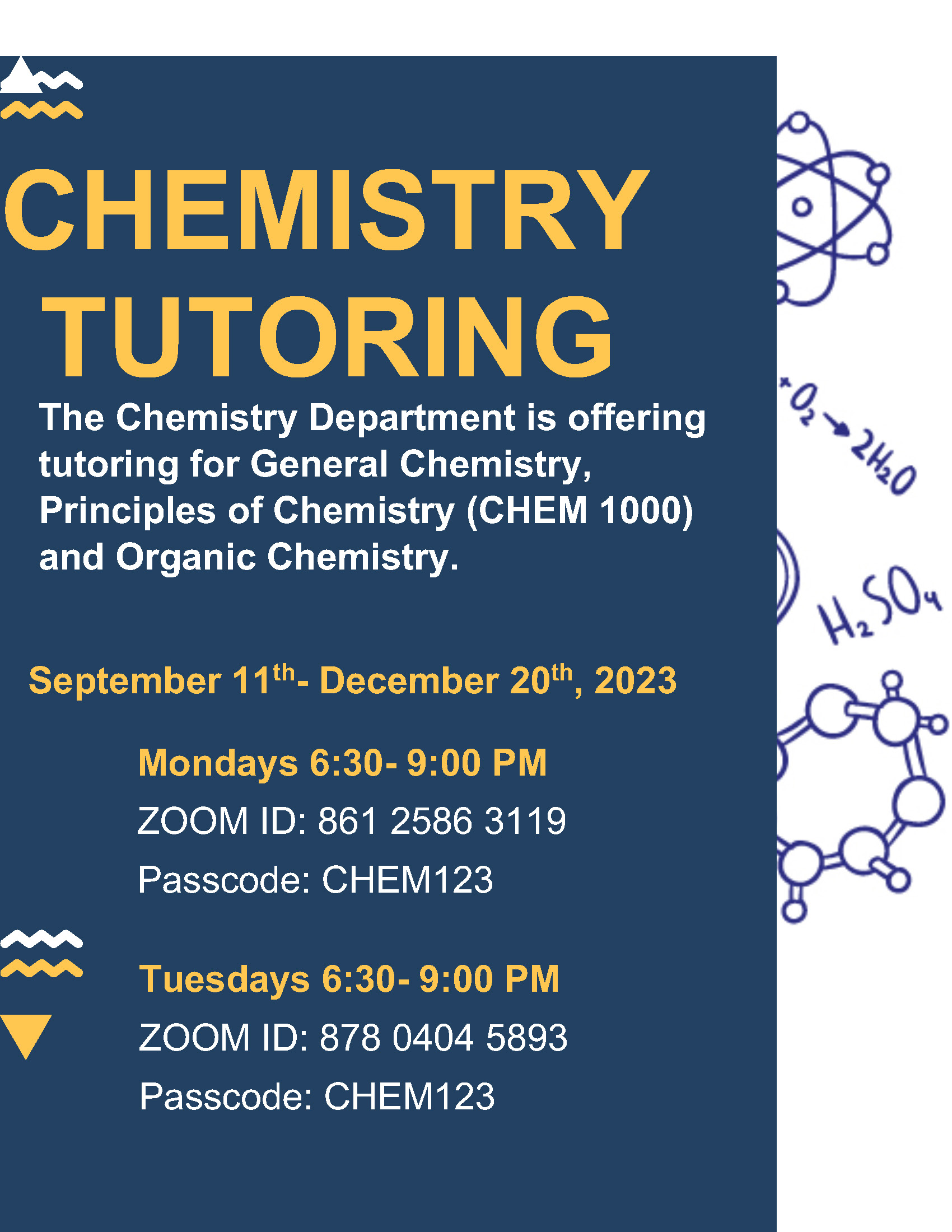 Perkins Chemistry Tutoring Fall 2023 with Abiola Olatunde