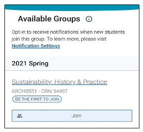 Available Groups
