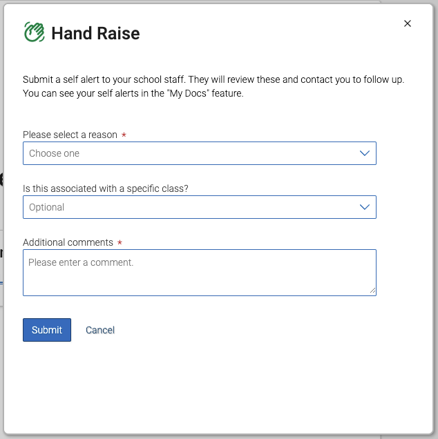 Hand Raise submition