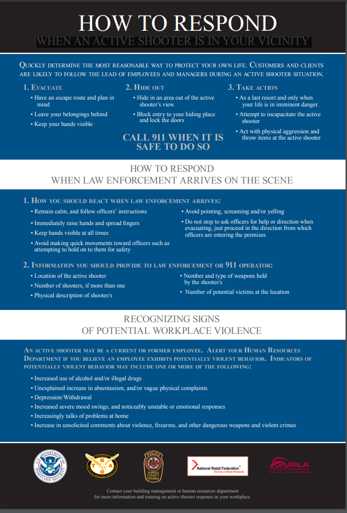 How to respond when an active shooter is in your vinciity