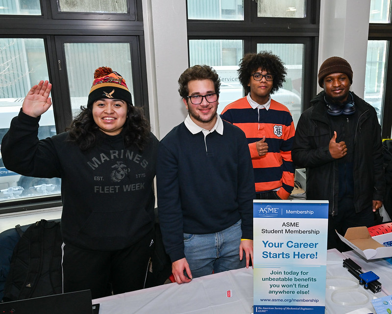 American Society of Mechanical Engineers (ASME) members at the Club Fair
